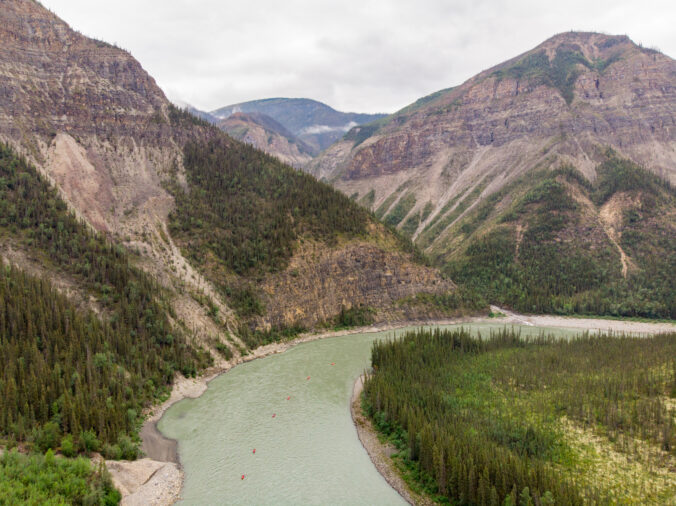 Drone Shot of Canoeing the Nahanni River